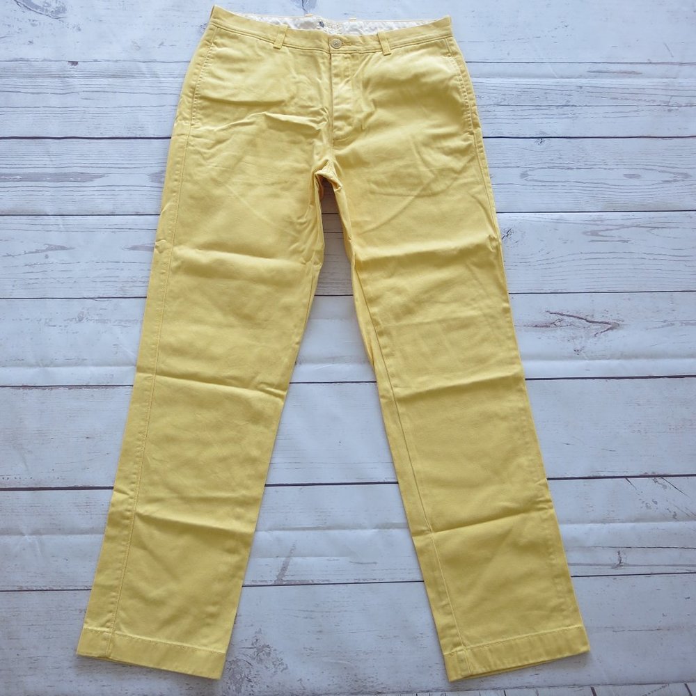 J. Crew Factory Classic Fit 100% Cotton Straight Leg Yellow Pants - Size 32 X 32